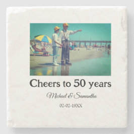 Beifall zum 50-jährigen Jubiläum hinzufügen Name F Steinuntersetzer