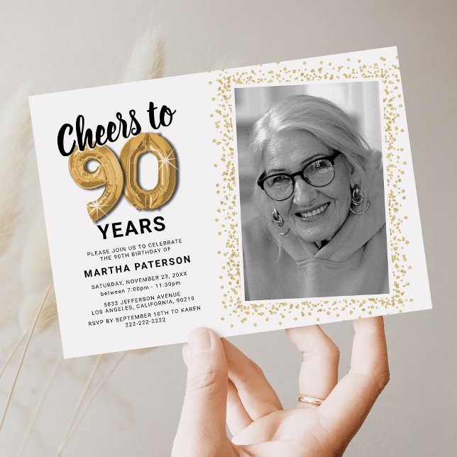 Beifall zum 90. Geburtstag Foto Einladung (Von Creator hochgeladen)