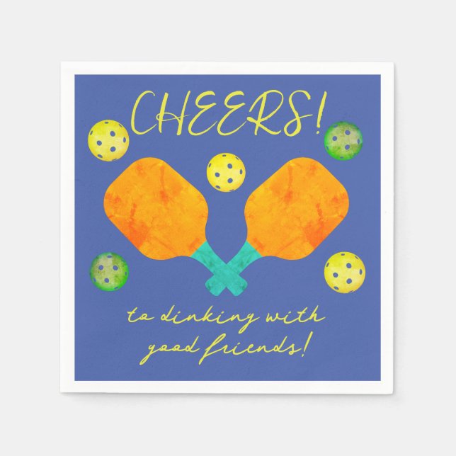 Beifall zum Dinking Pickleball Cocktail Napkin Serviette (Vorderseite)