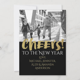 Beifall zum neues Jahr-Gold u. zum schwarzen Foto Feiertagskarte