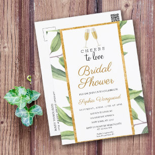 Beifall zur Liebe Botanisches Brautparty Party Inv Postkarte