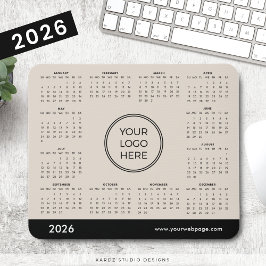 Beige 2026 Kalender für Firmenlogos für Werbezweck Mousepad