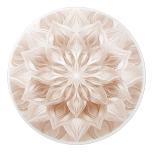 Beige 3D glänzendes Mandala-Muster Keramikknauf