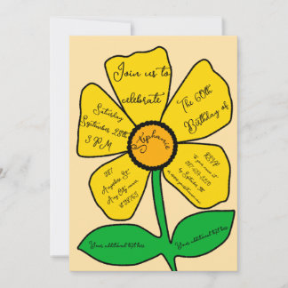 Beige 60. Geburtstag Gold Doodle Blume Einladung