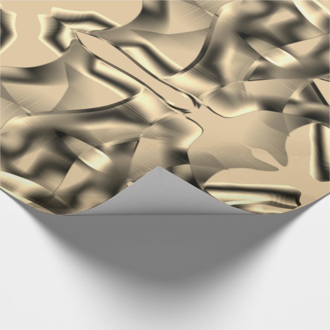 Beige abgerundete Formen und dunkle Farben Geschenkpapier (Ecke)