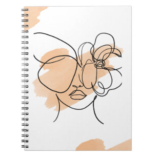 Beige abstraktes Kunst-Spiral-Foto-Notizbuch Notizblock