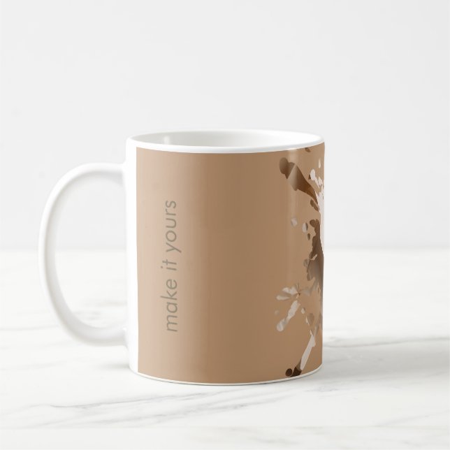 Beige abstraktes Papierstruktur-Tasse - Monogramm Kaffeetasse (Links)