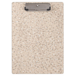 Beige Aesthetic Terrazzo Klemmbrett