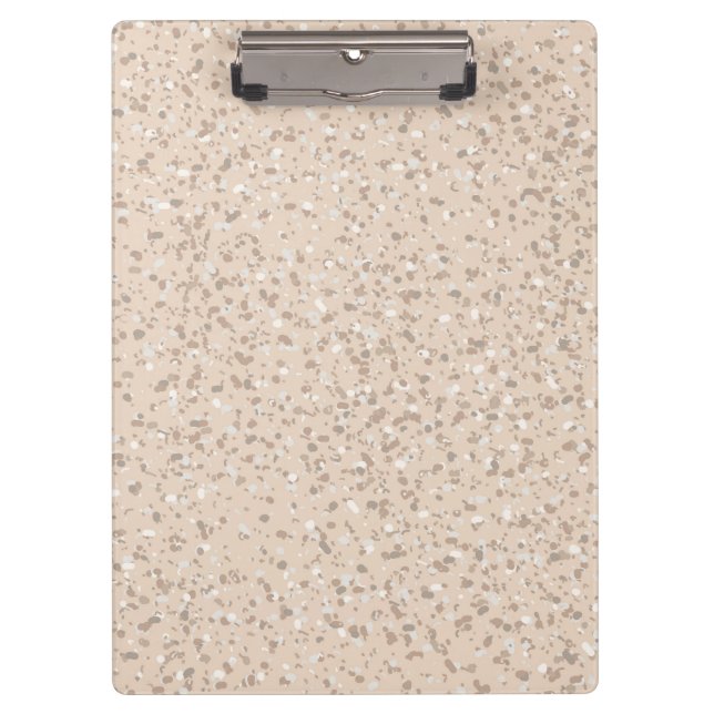 Beige Aesthetic Terrazzo Klemmbrett (Vorderseite)