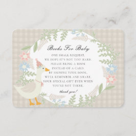 Beige Albern Gänse Gingham Floral Books for Baby Begleitkarte