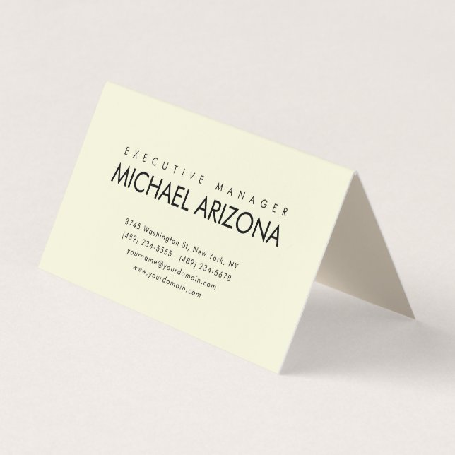 Beige & Almond Color Minimalist Simple Plain Visitenkarten (Vorderseite)