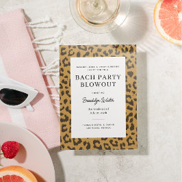 Beige and Brown Animal Print Bachelorette Party Einladung