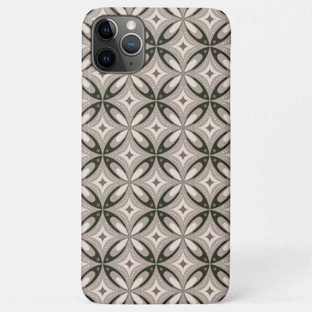 Beige and Brown Retro circular shapes Case-Mate iPhone Hülle (Rückseite)
