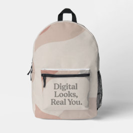 Beige and grey marble tones AI Print Cut Sew Bag Bedruckter Rucksack