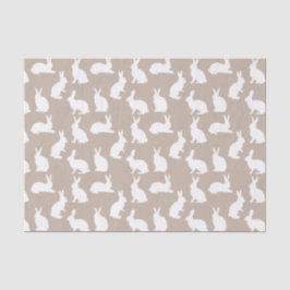Beige And White Bunny Pattern Neutral Easter Seidenpapier