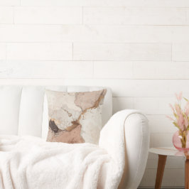 Beige and White Stone Marble Effect Kissen