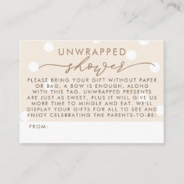 Beige and White Unwrapped Shower Begleitkarte