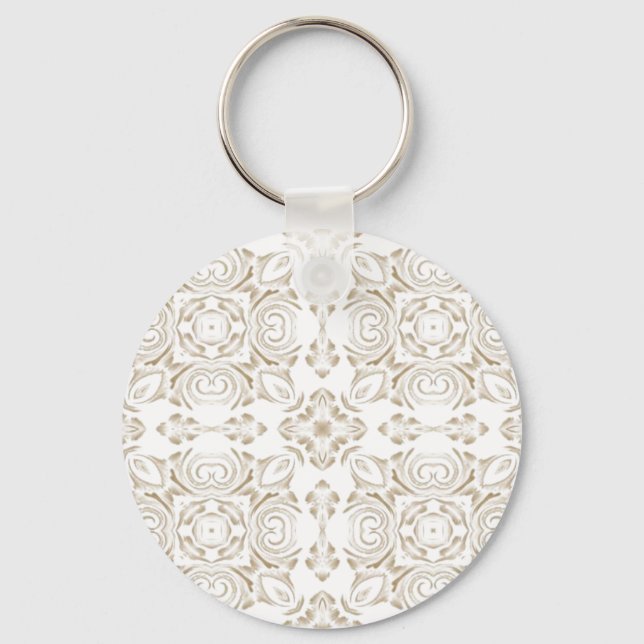 Beige antike Blumen Schlüsselanhänger (Vorderseite)