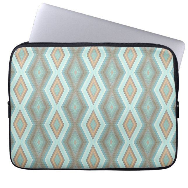 Beige Aqua Turquoise Minigolfplatz Art Laptopschutzhülle (Vorderseite)