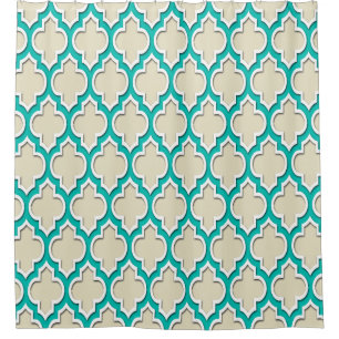 Beige Aquamarin White XL Marokkaner #4DS Duschvorhang