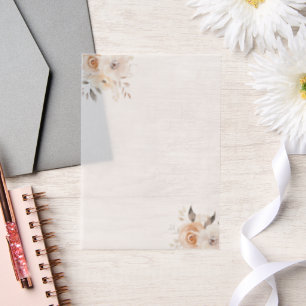 Beige Aquarellfarben-Blume Hochzeitsüberlagerung