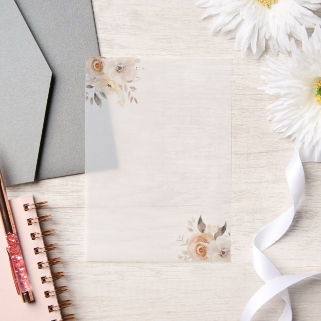 Beige Aquarellfarben-Blume Hochzeitsüberlagerung (Hochzeit)