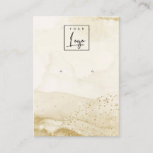 Beige Aquarellgoldfarben-Logo-Anzeige