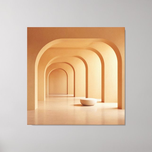 Beige Archway Hall Leinwanddruck (Vorderseite)