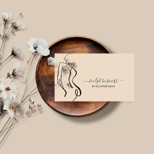 Beige Art Körpermodellierung Konturästhetik Visitenkarte