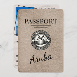Beige Aruba Passport Save the Date