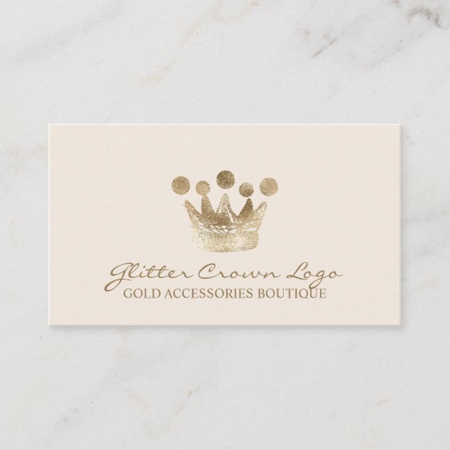 Beige Baby Gold Crown Visitenkarte (Vorderseite)