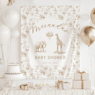 Beige Baby Showbanner Safari Toile Wandteppich