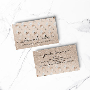 Beige Bäckerei-Design-Spritzbeutel Glitz Visitenkarte