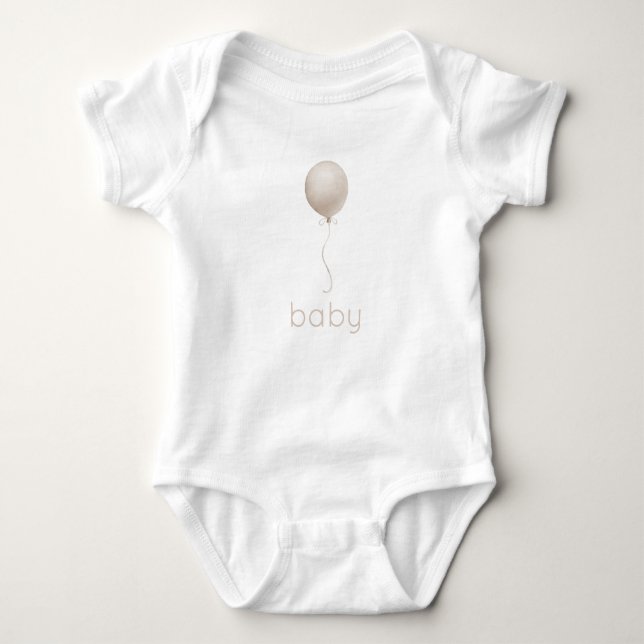 Beige Balloon Baby Strampler (Vorderseite)