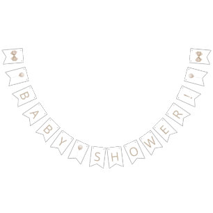Beige Balloon Babydusche Wimpelkette