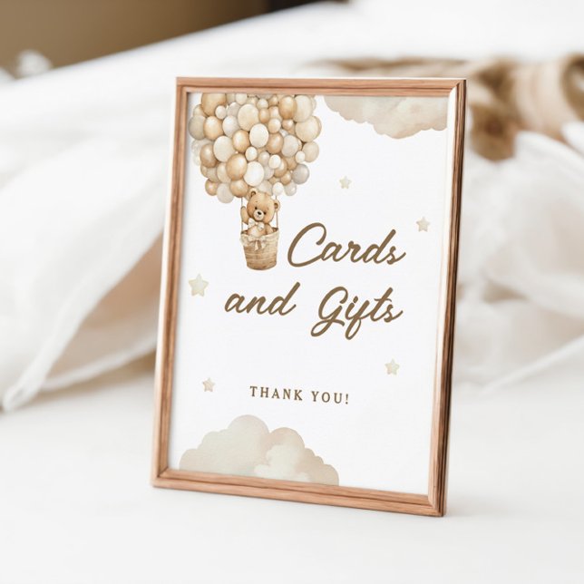 Beige Balloons Teddy Bear Cards Geschenke Poster (Von Creator hochgeladen)