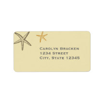 Beige Beach Thema Starfish Rücksendeadresse