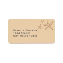 Beige Beach Thema Starfish Rücksendeadresse Adressaufkleber