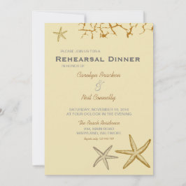 Beige Beach Theme Starfish Probe Abendessen Einladung
