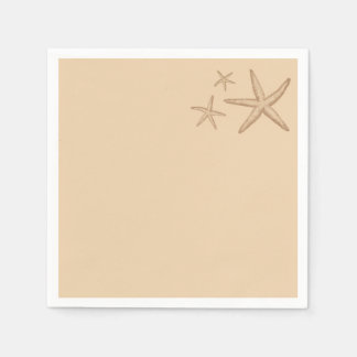 Beige Beach Themed Starfish Paper Napkins Serviette