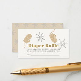 Beige Beanie Baby Showdusche Windeln Raffle Ticket Begleitkarte