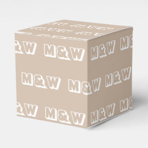 Beige Beige-Geschenke mit weißem Monogramm anpass Geschenkschachtel