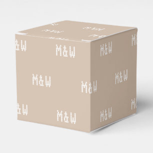Beige Beige-Geschenke mit weißem Monogramm anpass Geschenkschachtel