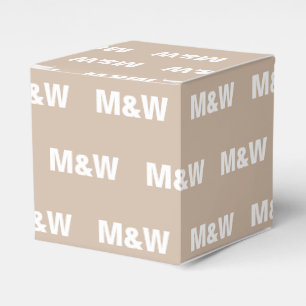 Beige Beige-Geschenke mit weißem Monogramm anpasse Geschenkschachtel
