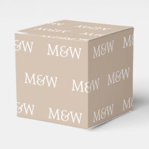Beige Beige-Geschenke mit weißem Monogramm anpasse Geschenkschachtel