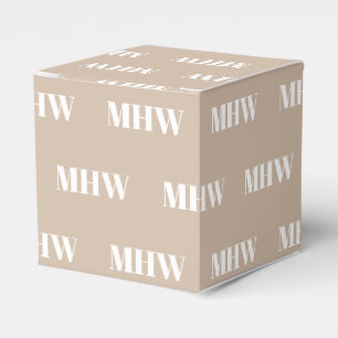 Beige Beige-Geschenke mit weißem Monogramm anpasse Geschenkschachtel