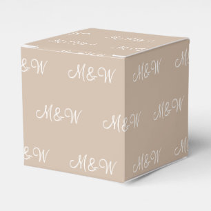 Beige Beige-Geschenke mit weißem Monogramm anpasse Geschenkschachtel
