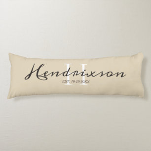 Beige benutzerdefinierte Monogrammname-Elegant Seitenschläferkissen