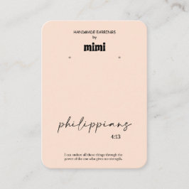 Beige Bibel Verse Ohrring Display Business Card Visitenkarte