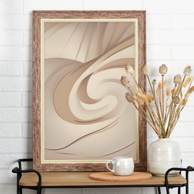 "Beige Bio Swirl" | Abstrakte Kunst Poster (Von Creator hochgeladen)